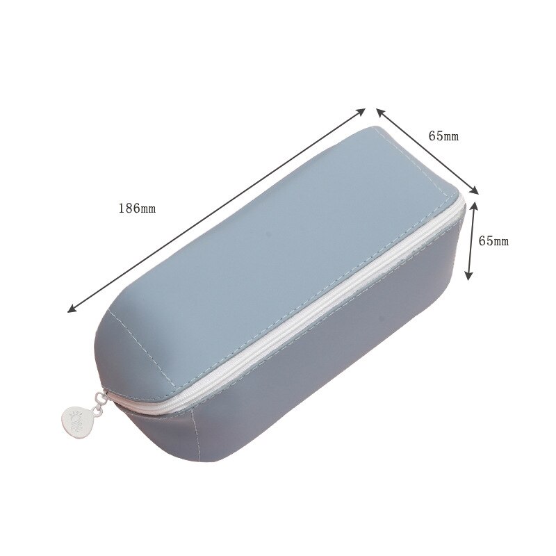Kawaii Pencil Cases Large Capacity Pencil Case School Supplies PU Leather Stationery Cute Pen Case For School Cool Pencil Bags: blue