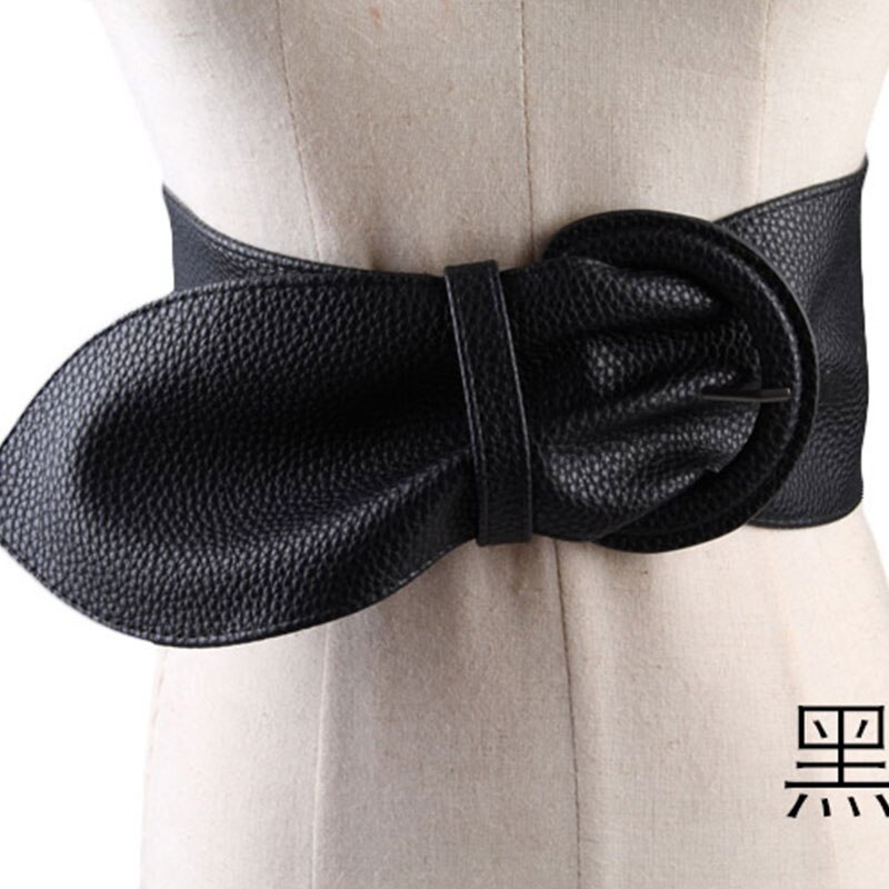 1pc brett bälte pu läder korsett bälte klänningar kappa midjebälte enfärgad nål spänne dekorativ gördel matchande cummerbund