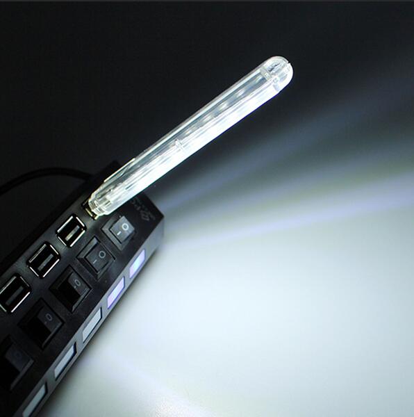 USB Led Lamp Mini Draagbare Bright Book Light Met 8 Leds Leeslamp Voor Power Bank PC Laptop Luminaria Emergency night Lights: WHITE