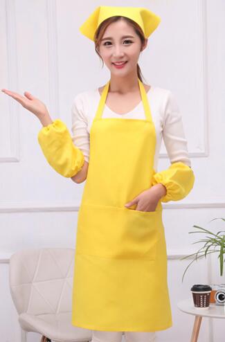 Colorful Women Chef Uniform Home Accessories Kindergarten Teacher Apron Unfiorm Cooking Game Costume Coffee Shop Work Clothes: yellow