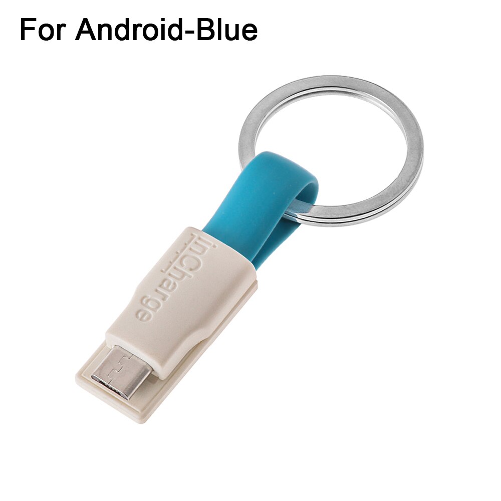 3 in 1 usb-kabel bärbar magnetisk telefonladdare laddningskablar typ c micro användbar mini usb-nyckelring android datalinje: Blå a