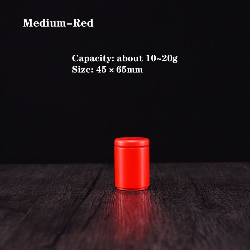 Kleine Mini Thee Caddy Draagbare Verzegelde Blik Kan Verpakking Geschenkdoos Thee Koffie Chocolade Verzegelde Container: Medium-Red