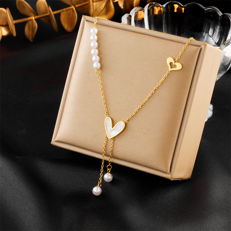 DIEYURO-collar de cadena gruesa de acero inoxidable 316L para mujer y niña, cadena para el cuello de nueva tendencia, de , joyería que no se decolora: COLOR ORO ROSADO