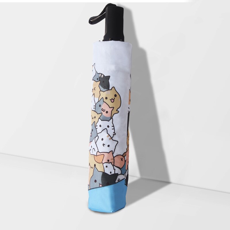 Fashion Art Illustrazione Del Fumetto Gatti Ombrelli Pioggia Ombrello di Sole 3 Pieghevole Ispessimento 8 Costola Creativo Parasole Donne Ombrelli
