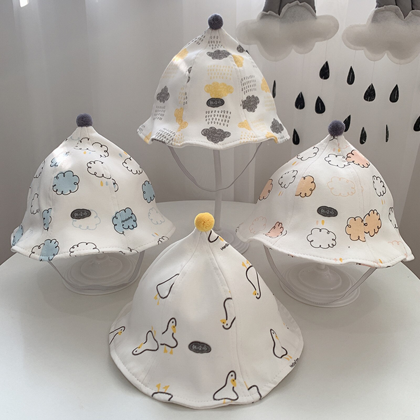 Cappelli Del Secchio Del Fumetto Della Nuvola Traspirante Del Bambino Di Estate Del Cappello Del Pescatore Dei Bambini Meerkle
