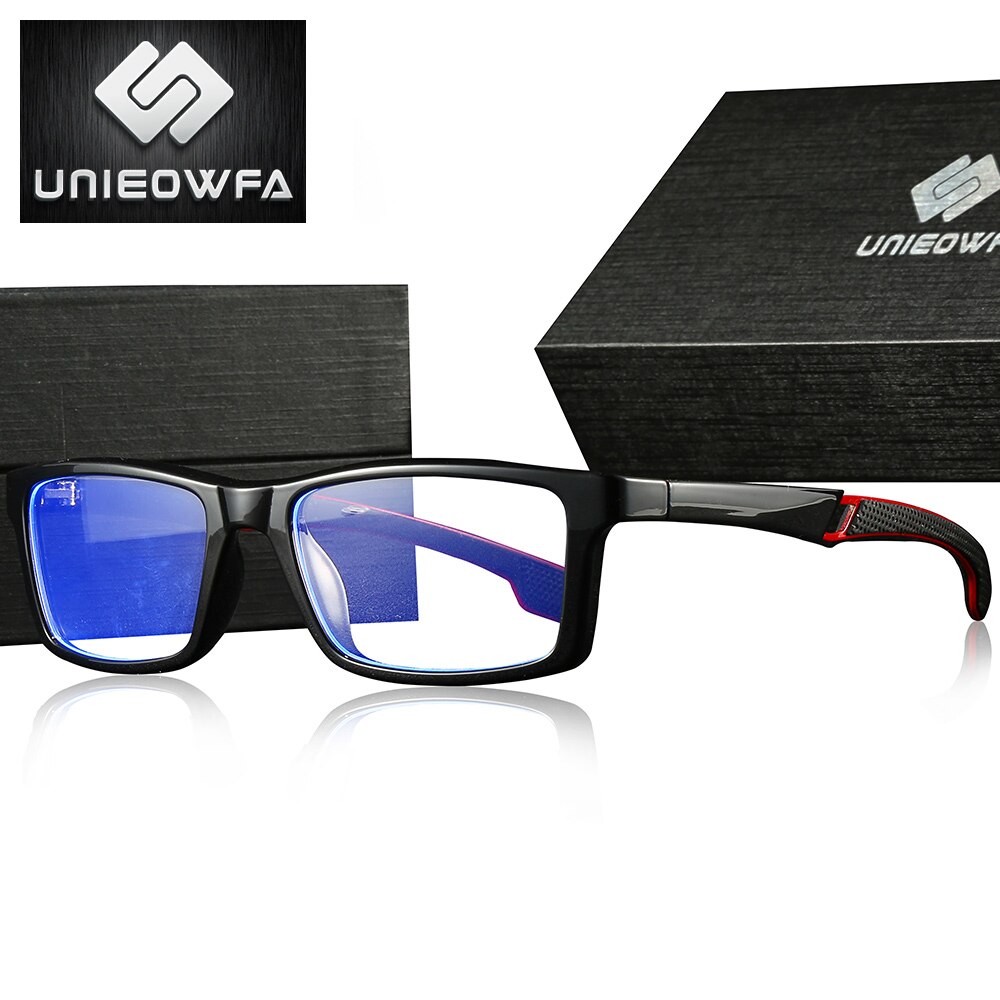 Computer Gaming Glasses Men TR90 Sport Anti Blue Light Blocking Eyeglasses Radiation Protection Eyewear Anti Blue Ray Clear Lens