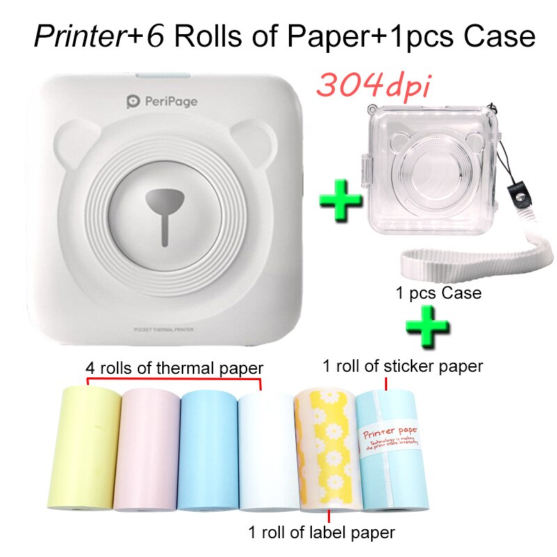 Peripage A6 Photo imprimante d'étiquettes thermiques Mini poche Portable autocollant imprimante impression sans encre pour téléphone Portable android iOS Windows