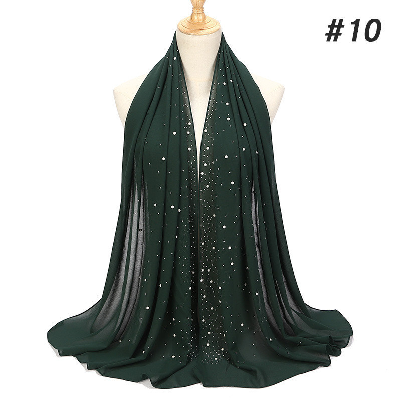offre spéciale femmes plaine bulle perle mousseline de soie écharpe tête hijab enveloppement solide châles bandeau foulard femme musulman hijabs magasins: 10