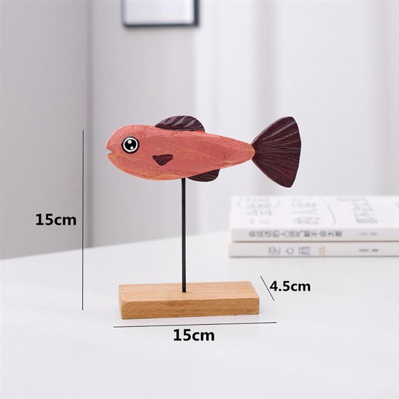 Houten Vis Ornamenten Office Desktop Decor Ambachten Houten Vis Desktop Versiering Decoratie Houten Decoratie