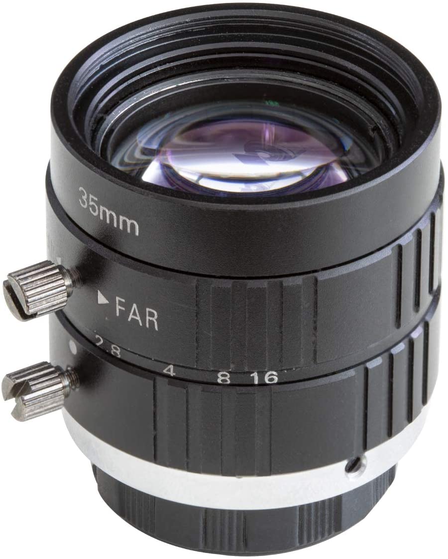C-Mount Lens for Raspberry Pi HQ Camera, 35mm Focal Length with Manual Focus and Adjustable Aperture
