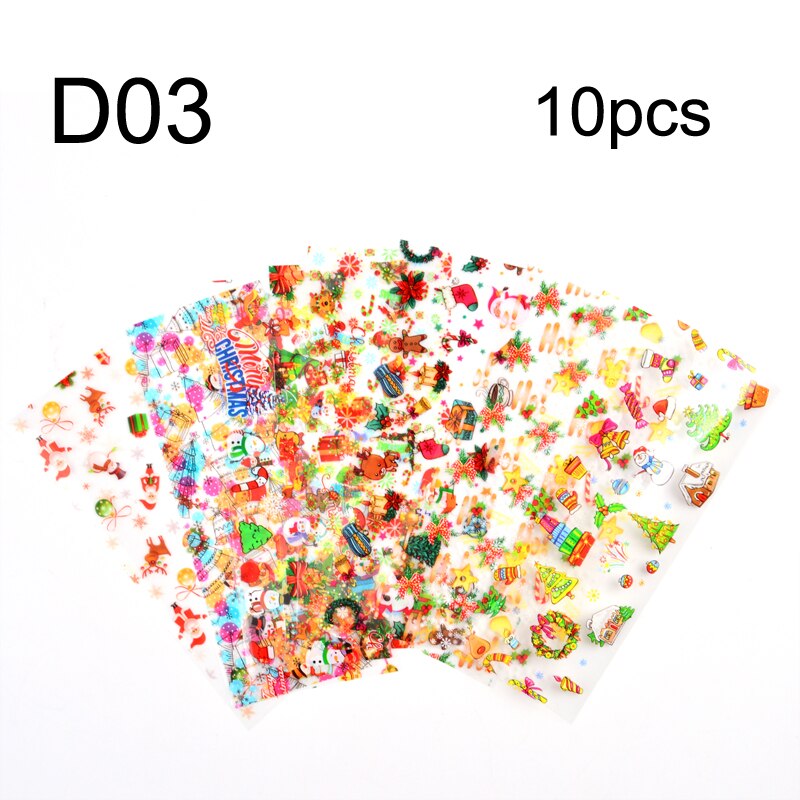 1 set rol bloemen nagelstickers retro kerst nagelfolie nageltransfer sticker zoete parijs script nageldesigns manicure: D03