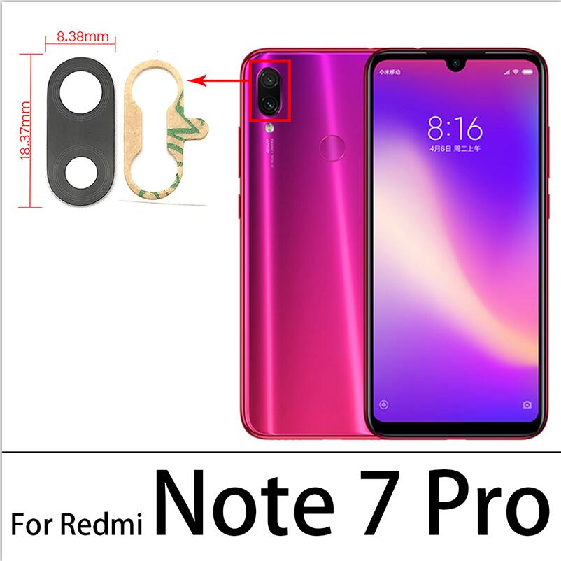 2 Pz/lotto, obiettivo di Vetro della Fotocamera Posteriore posteriore Con Colla Per Xiaomi Redmi 6 7 8 6A 7A 8A S2 5A 6A Nota 6 7 8 K20 Pro Per Xiaomi Mi 9T Pro: Redmi Note 7 Pro