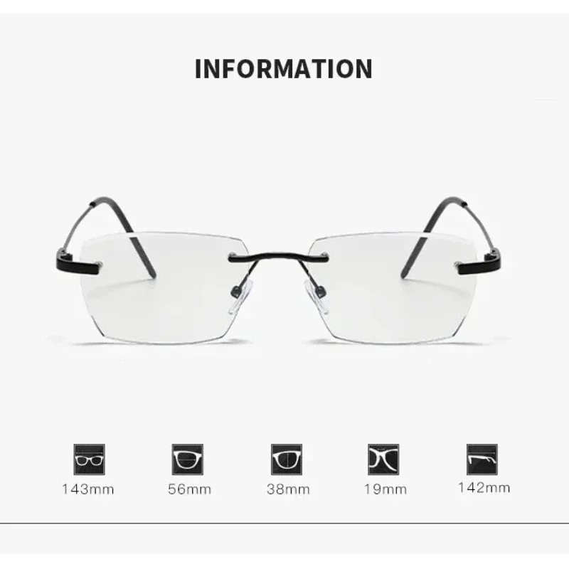 Geavanceerde lichtgevoelige kleurveranderende bril Anti-blauw licht Platte lichtlens Frameloze high-definition bijziendheidsbril voor dames