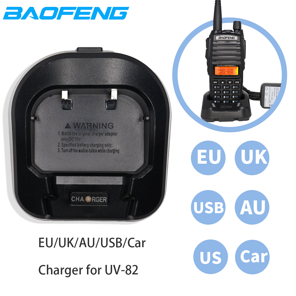 Baofeng UV-82 Walkie Talkie EU/US/UK/AU/USB/Car Charger Adapter Base For Baofeng UV 82 UV-82 UV82 Two Way Radio Accessories