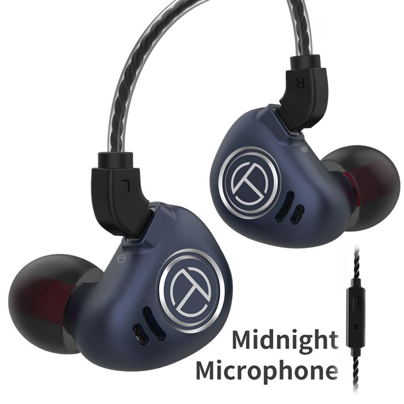 TRN V90 4BA+1DD Metal Headset Hybrid Units HIFI Bass Earbuds In Ear Monitor Earphones Noise Cancelling Earphone V80 ZS10 PRO X6: Blue with mic