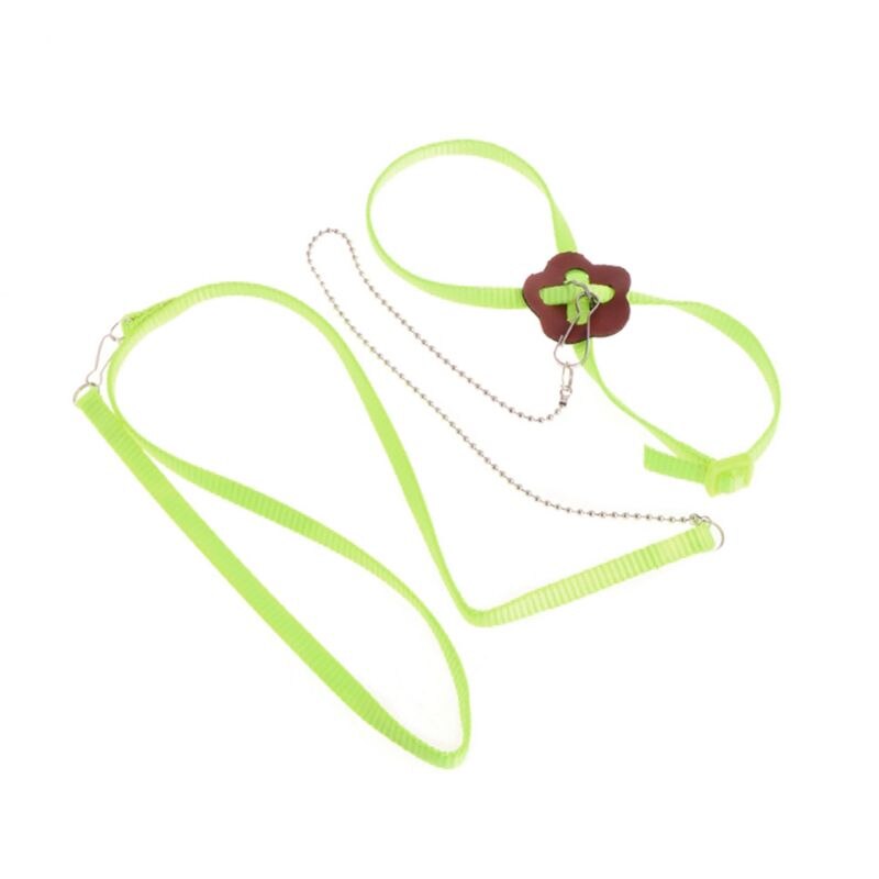 Laisse de harnais d'oiseau de perroquet pour animaux de compagnie corde d'entraînement réglable extérieure sangle de Traction Anti-vol bande souple Portable directe: YELLOW