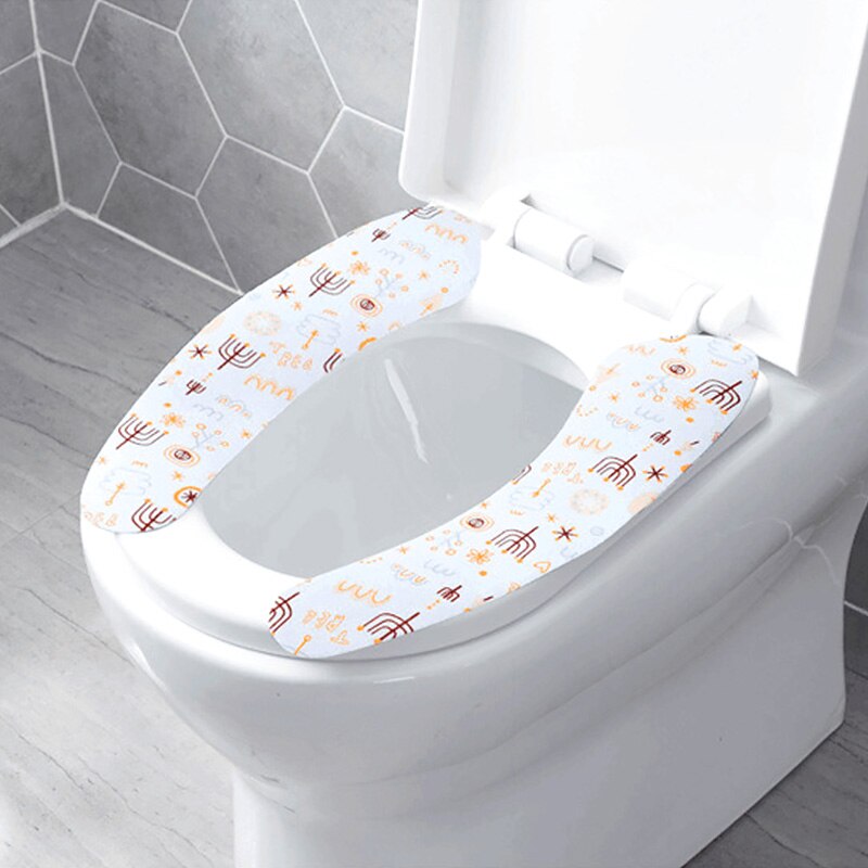 1 Paar Gedrukt Wc Zelfklevende Closestool Seat Sticker Wc Wc Wasbaar Warm Cuttable Wc Kussen Sticker Badkamer