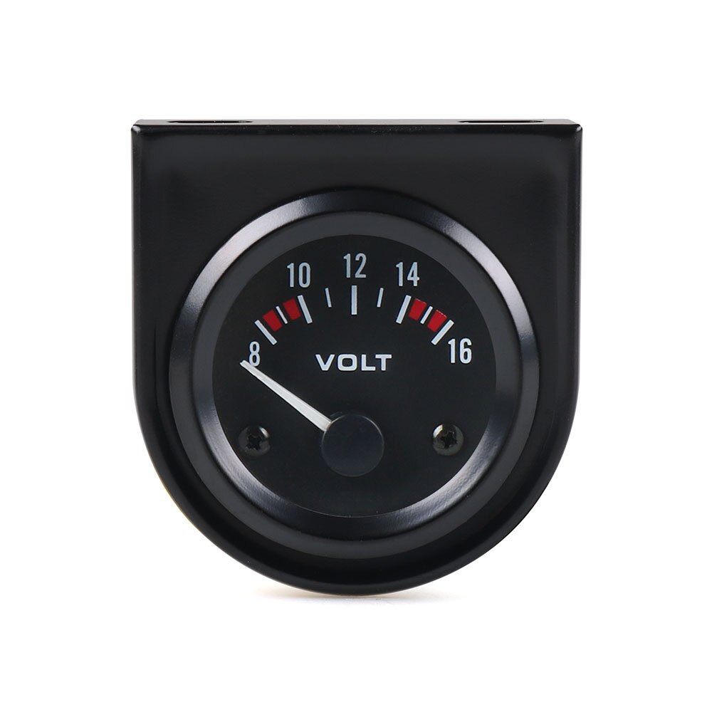 2 tommer 52mm sort volt meter vand temp olie temp gauge olie trykmåler brændstof niveau måler amp meter triple gauge kits bilmåler: Voltmåler