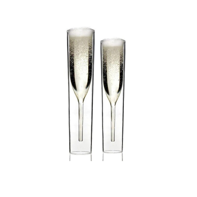 Champagneglas, dubbelwandige glazen, fluiten, beker, bubbels, wijn, tulp, cocktail, bruiloft, feest, beker, toast, bodum, thule, xicaras, copo: 2 kopjes
