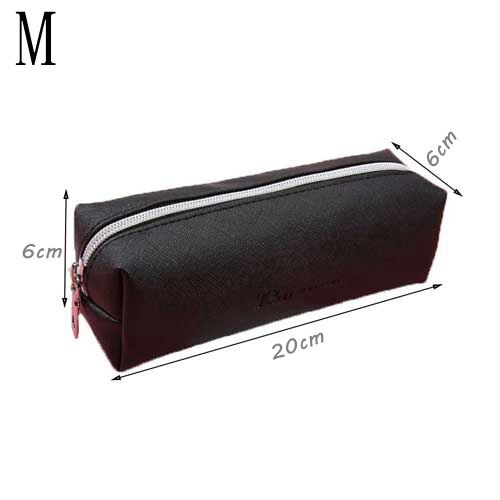 Leather Pencil Case School Pencil Cases Large Capacity Makeup Bag Student Stationary Office Pencil Pen Case Box Bag Kids: M