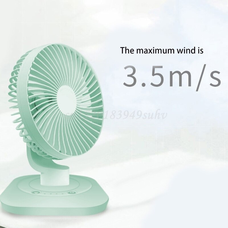 3000Mah Usb Oplaadbare 120 Graden Oscillatie Bureau Ventilator 3 Gear Hoofd Schudden Fan Y4QD