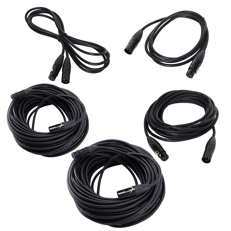3 Pin Xlr Man-vrouw Microfoon Verlengkabel O Extension Kabels Cord Draad Lijn Zwart Voor Microfoon