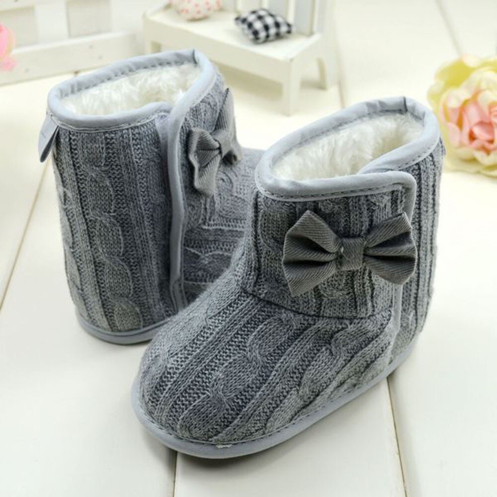 TELOTUNY-bottes à semelle souple | Bottes pour bébé, à nœud papillon, chaussures chaudes d'hiver, chaussures d'hiver confortables, bottes de berceau