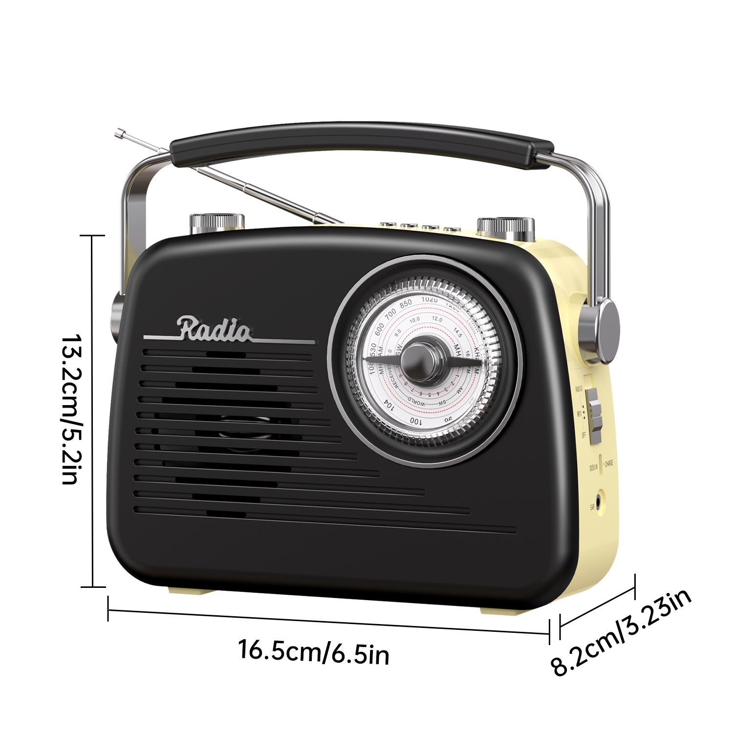 Portable multi-function radio AM/FM/SW multi-band, USB charging, TF card playback, with antenna, with the best reception, easy t
