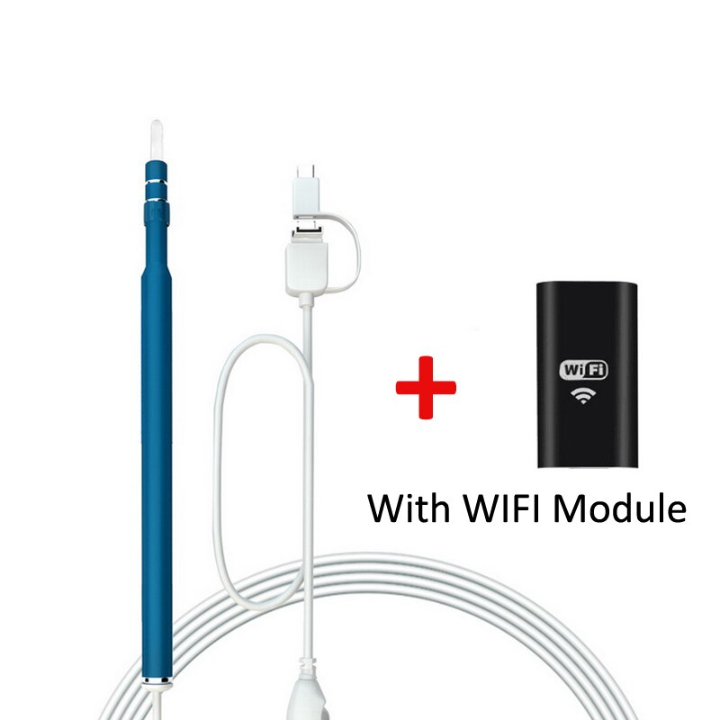 3in1 HD720P WIFI Wireless Android OTG USB Otoscope Earwax Visual Inspection Video Camera Ear Health Care Portable Pen USB Camera: Red