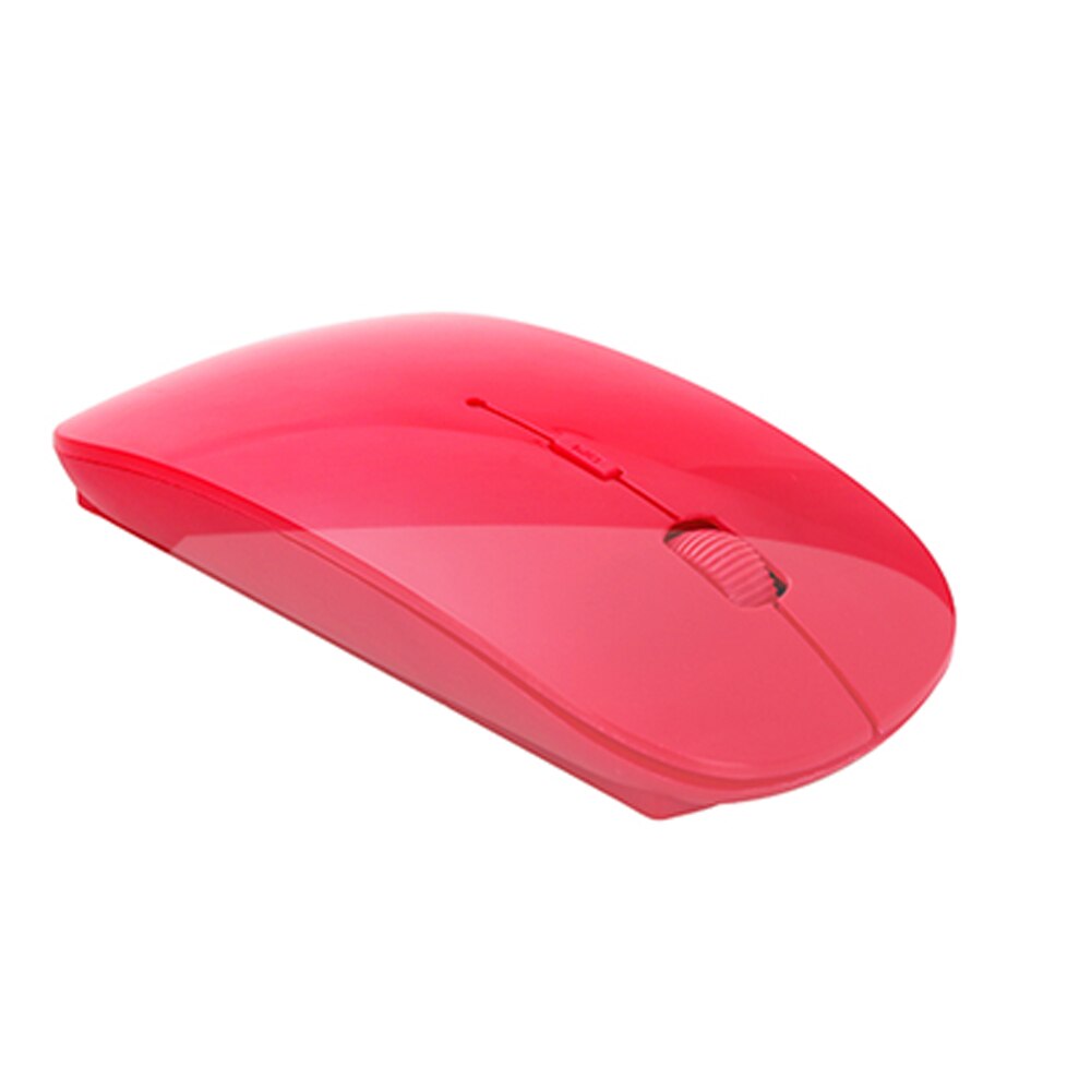 2.4G Computer Wireless Mouse with USB Receiver Laptop Notebook Ultra Thin Mouse USB Optical Mice For Laptop PC: Red