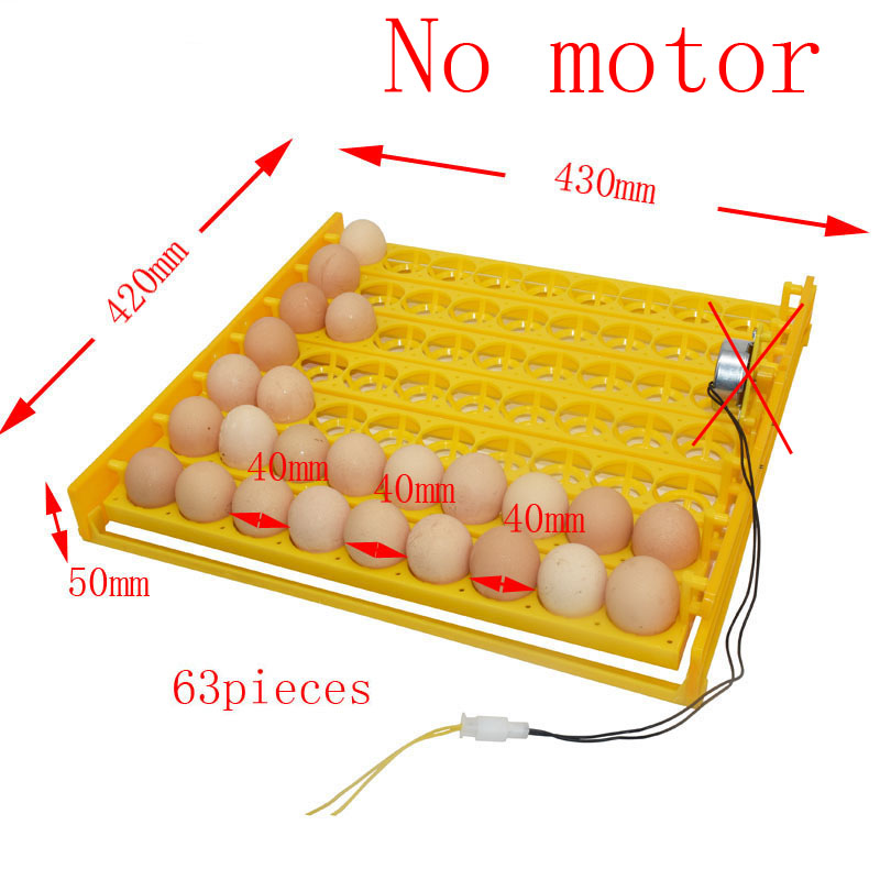 Bandeja giratoria para 63 incubadora de huevos, pollos, patos y otras aves de corral, convierte automáticamente los huevos, equipo de incubación de aves de corral, 1 juego: No motor
