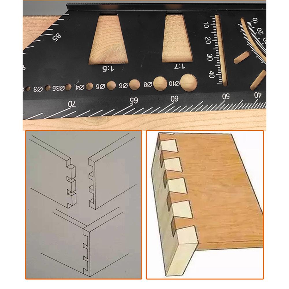Plantilla de marcado de aluminio para carpintería, calibrador de ángulo Vertical, plantilla de calibre de línea, guía, marcador de cola de pato