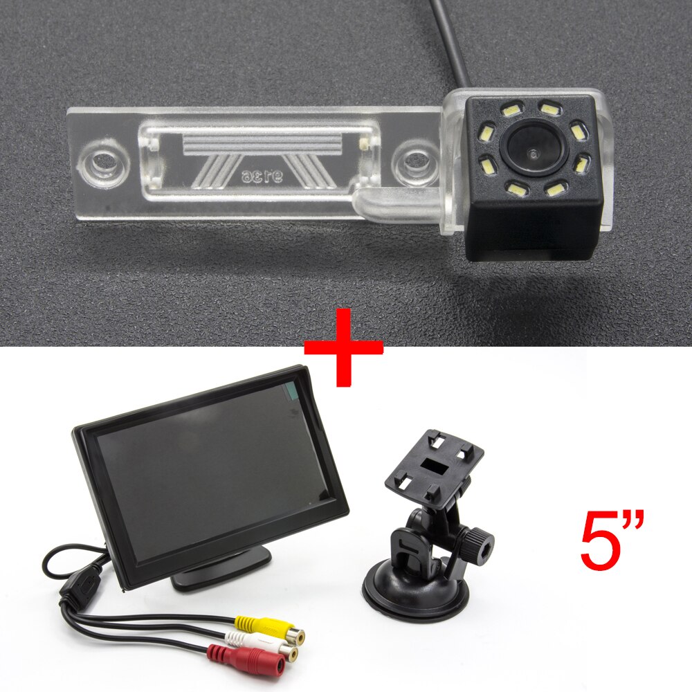 For Volkswagen VW T5 Transporter/Caravelle/Multivan 2003 8LED Car Rear View Camera 4.3" 5" Parking Monitor Reverse Wireless: Camera 5 inch LCD