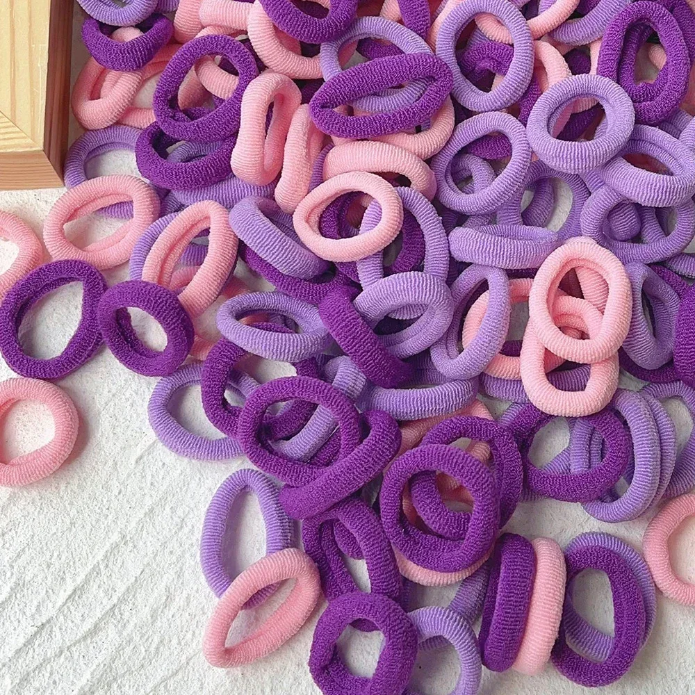 50/100/300 Uds Mini bandas elásticas coloridas para el cabello para niñas accesorios para el cabello diadema de nailon soporte para cola de caballo para niños adorno Scrunchie: XXS / Azul