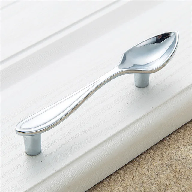 Spoon/Fork/Knife Cabinet Pulls Handles Cupboard Wardrobe Kitchen Cabinet Handles Furniture Hardware: Silver