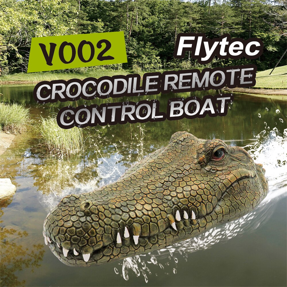 Flytec V002 RC Boot Speedboot 2.4G Afstandsbediening 30m Afstand Elektrische Racing Boot Waterdicht Krokodil Hoofd Spoof speelgoed