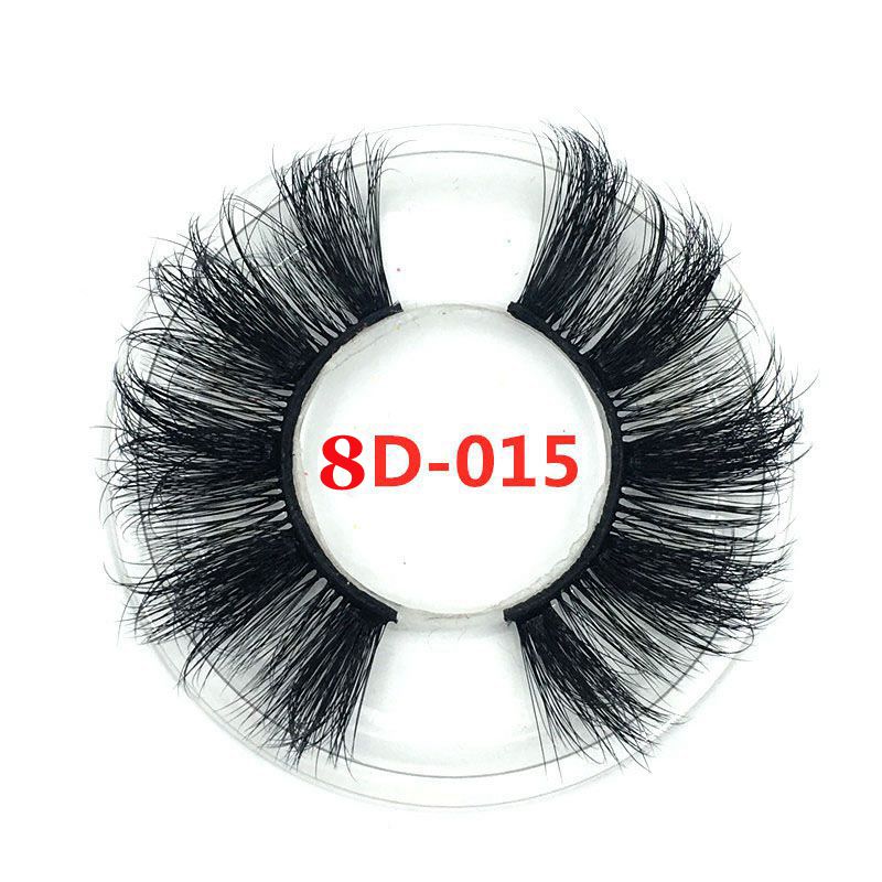 1 Pair 25mm Lashes 6D Faux Mink Hair False Eyelashes Fluffy Wispies Dramatic Long Lashes Handmade Eyelashes Eye Makeup Tool: 8D015