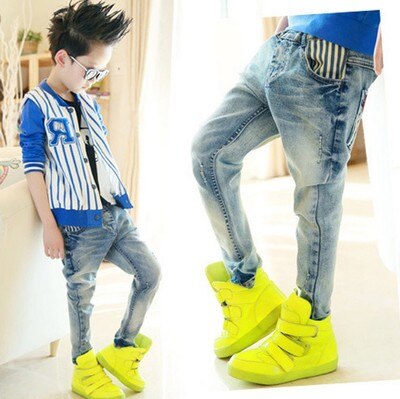 Pantalones vaqueros informales para niños de 3 a 13 años, Jeans a la , , Primavera,