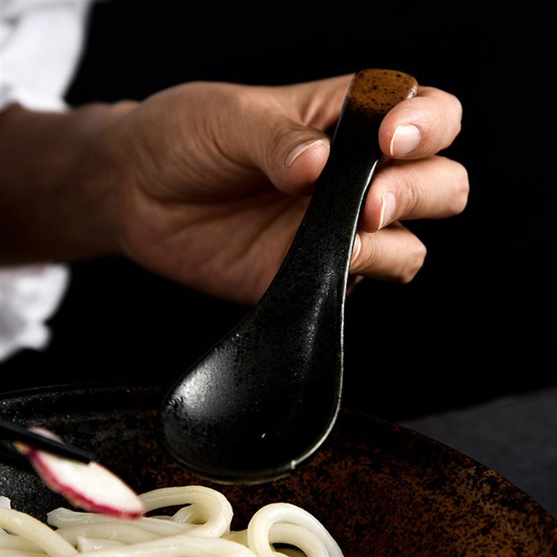 5 stk suppeskje i japansk stil keramisk risskje hjemmekjøkken servise i japansk stil serviseskje