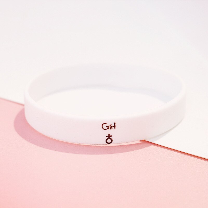 2pz Della Ragazza del Ragazzo di Una Coppia Amante Del Braccialetto della Gomma di silicone Da Polso di Marca Semplici Braccialetti per Gli Amanti Studenti