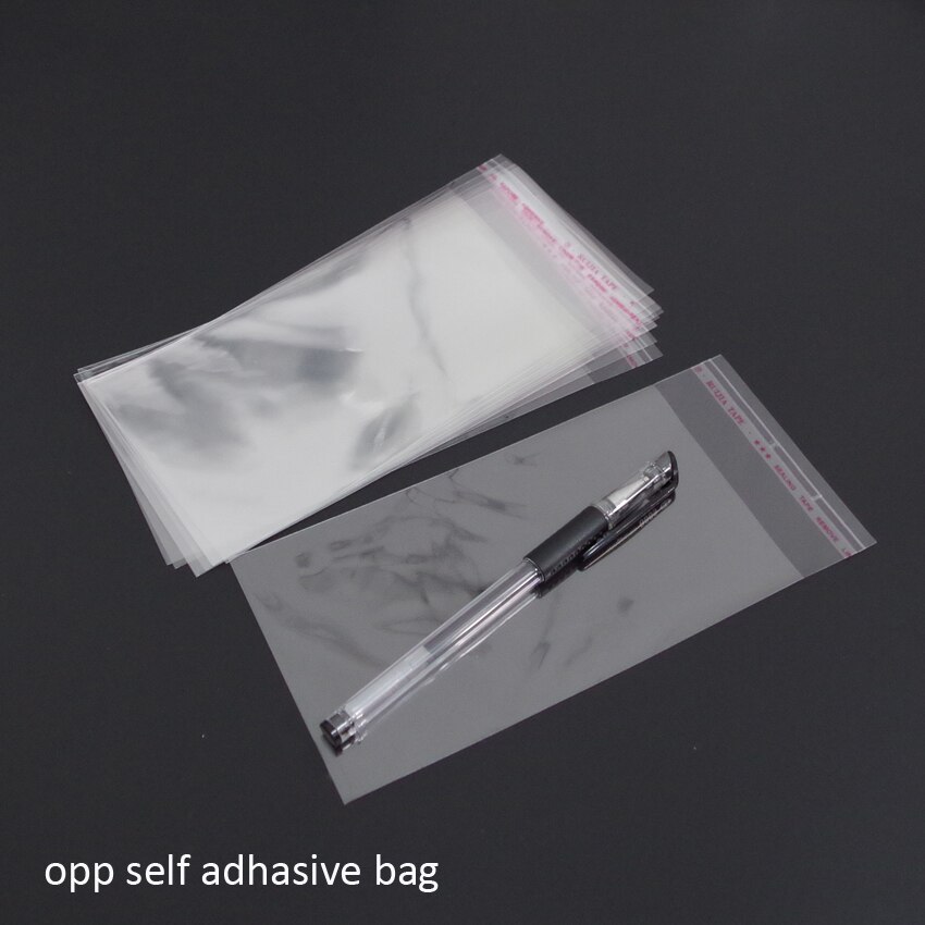 300pcs/lot Clear Cellophane Bag 9x17+3cm Transparent Opp Bags Plastic Packaging Self Adhesive Seal