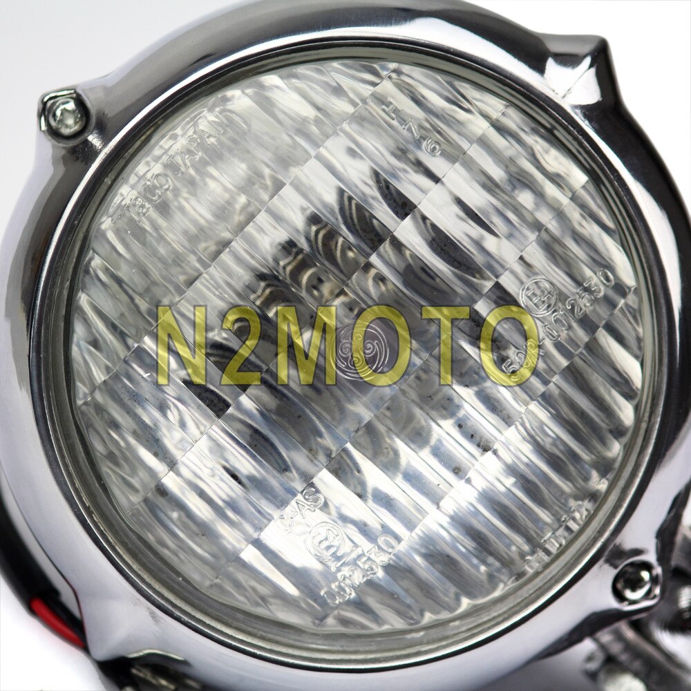 E Mark E4 – phare de moto chromé Style Bates, 4 1/2 pouces, pour Bobber Chopper Softail Springer