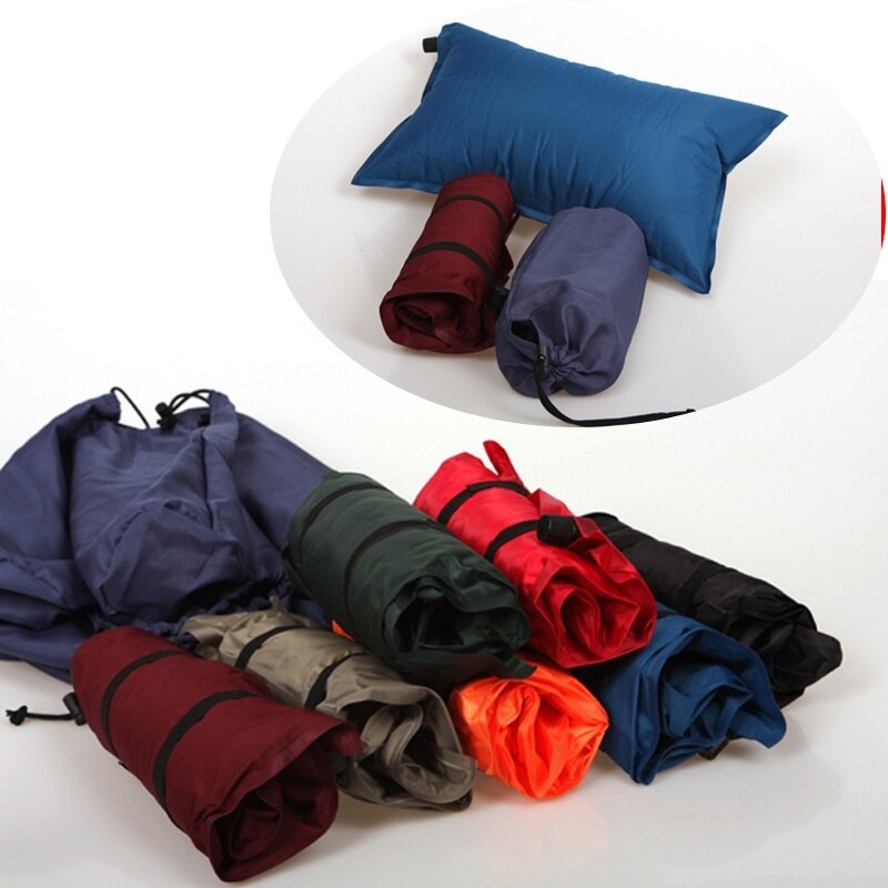 1Pc Willekeurige Kleur Outdoor Wandelen Automatische Opblaasbaar Kussen Reizen Camping Sleeper