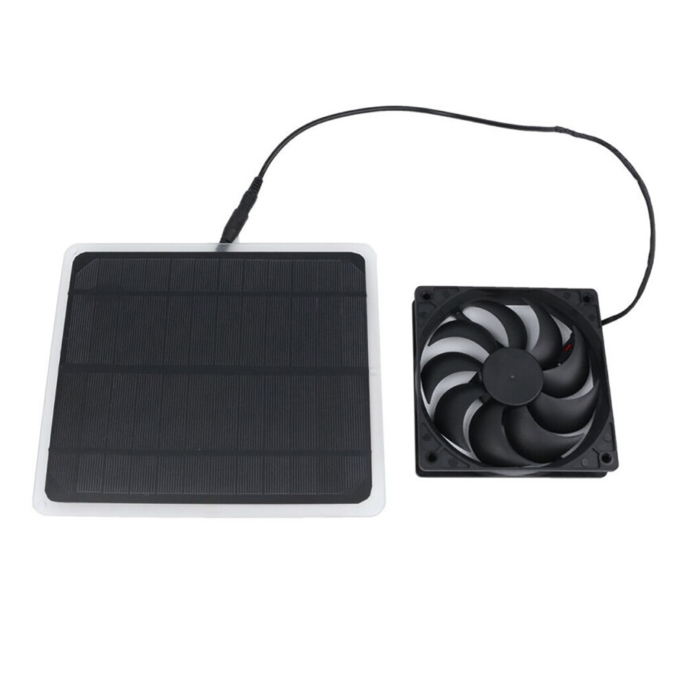 Solar Panel Powered Fan Cooling Fans USB interface Mini Ventilator 12V 10W Cooler Fan for Doghouse Chicken House Greenhouse: Default Title