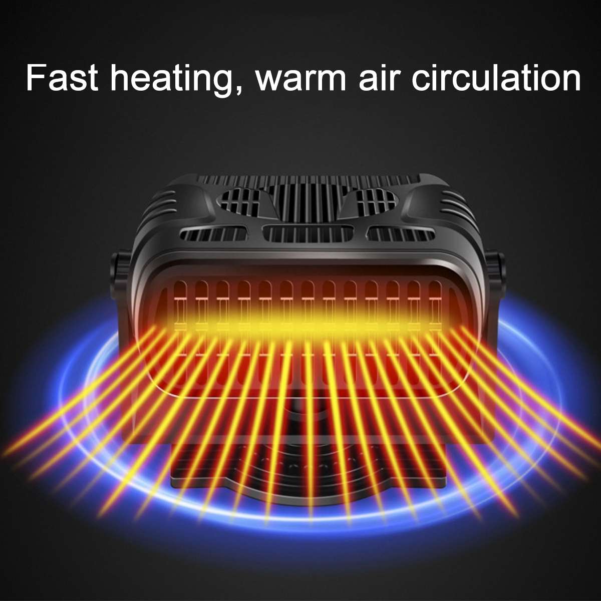 12V 24V 500W Car Heater Portable 360° Adjustmen 4 IN 1 Electric Heater Cooling Fan Air Purifier Windscreen Defogging Defrost