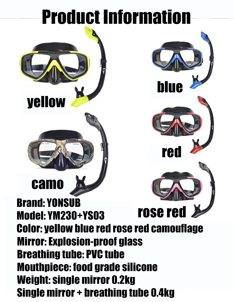 Máscaras de buceo para adultos, falda de silicona, gafas antivaho, equipo subacuático para piscina
