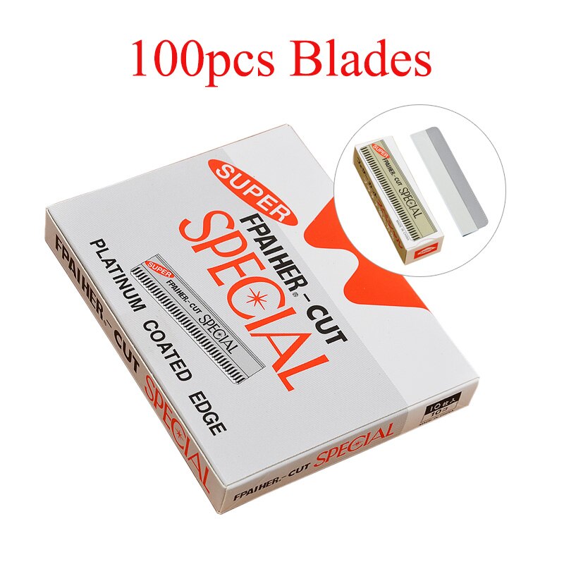 50/100pcs Feather Blades Hair Trimming Razors Blade Stainless Steel Multifunction Makeup Blades C0012A: C0012A-04