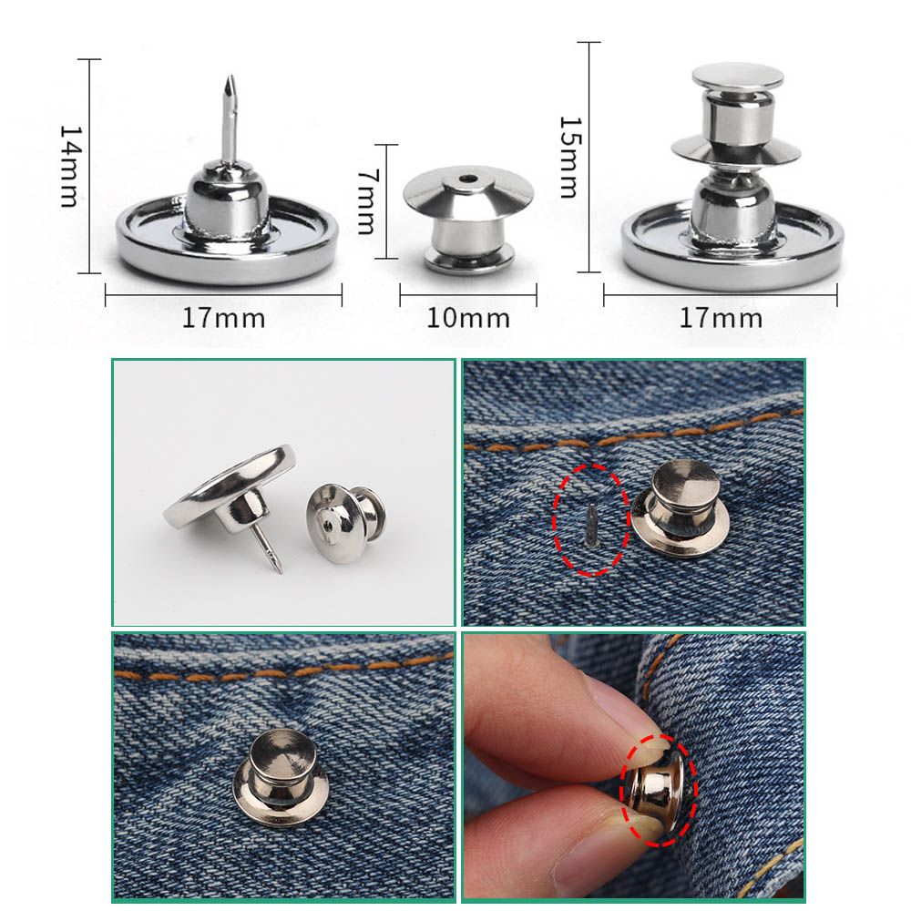 1 PC retro schnappen Verschluss Metall Tasten für Kleidung Jeans Abnehmbare Verstellbare Hosen Tasten Kostenloser Nagel NäHenne stecken Taille Geschmack Stift