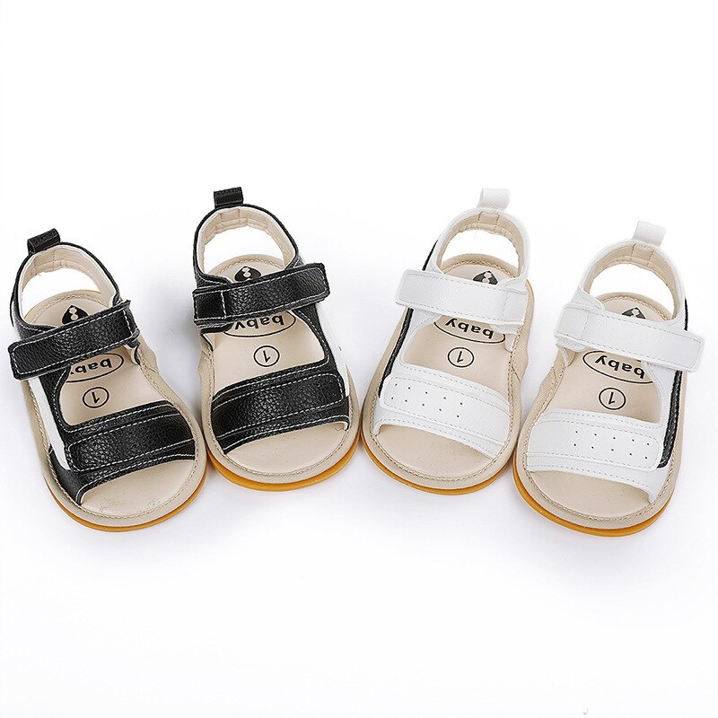 Recién Nacido bebé niña Zapatos niño Zapatos Chatos para niños pequeños sandalias de suela de goma suave Anti-Slip verano PU de cuero de cuna primeros zapatos de andar