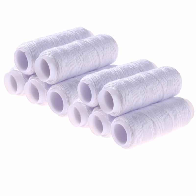 10pcs Polyester Spool Sewing Thread Hand Quilting Sewing Machine DIY Sewing Accessories Embroidery Sewing Thread Home Supplies: White